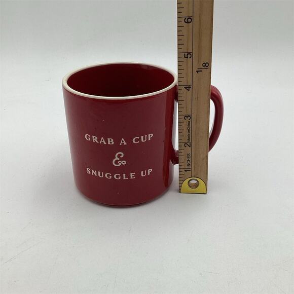 Place & Time Red Ceramic Mug 13.5 oz Winter Festive Christmas Theme - Picture 7 of 7